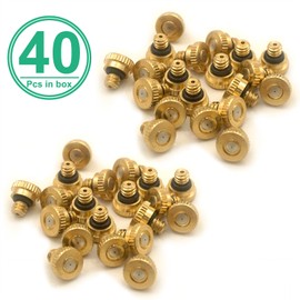Zeqeey 40 Pcs 10/24 UNC Brass Misting Nozzles for Garden Outdoor Cooling System, 0.3 mm 0.012 Inch Orifice