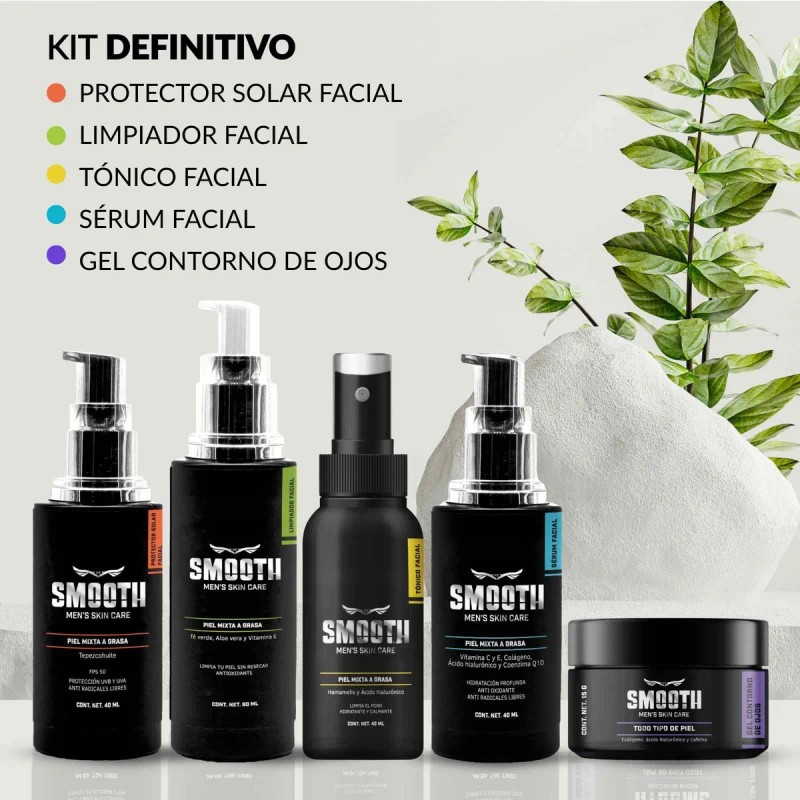 Kit Facial Antiedad Smooth | Piel Mixta Y Grasa 5pcs