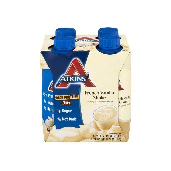 Atkins Ready to Drink Shake, Creamy Vanilla (Pack of 4)