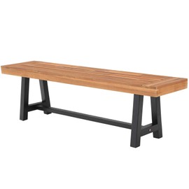 MFSTUDIO Outdoor Patio Bench 63" Long Rectangular Acacia Wood Dining Picnic Furniture Benches for Backyard, Garden, Lawn, Porch