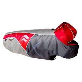 DOGHELIOS 'Lotus-Rusher' Waterproof 2-in-1 Pet Dog Jacket Coat with Removable Polar Fleece Lining w/ Blackshark technology, X-Small, Red, Charcoal Grey, Light Grey