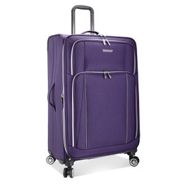 Traveler's Choice Lares Softside Expandable Luggage with Spinner Wheels, Purple, Checked 30-Inch