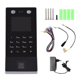 Face Recognition Fingerprint Password Attendance Machine Access Control Time Clock Recorder Support ID Card Device Employee Checking-in Recorder with 2.4 Inch TFT Color Screen Support U Disk Download Data