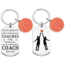 WEHBVF Basketball Coach Keychain Gift Thank You Gifts for Men Women Coaches Team Senior Night Retirement Present Basketball Idea for Players Appreciation Gifts Keychain for Keys