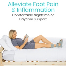 Vive Plantar Fasciitis Night Splint Plus Trigger Point Stretch Wedges - Soft Leg Brace Support, Orthopedic Sleeping Immobilizer Stretch Boot (Medium: Men's: 5.5-8, Women's 7-9.5)