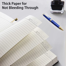 Notebook Journal, 8.5" x 11", 400 Pages College Ruled Notebook, Leather Journal for Women Men, Thick Journals for Writing, 125pcs Sticky Tabs, Inner Pocket, A4 Large Notebooks for Work School, Green