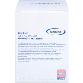 VLIES-SCHLITZKOMPRESSEN steril 7,5x7,5 cm 6fach 25X2 St