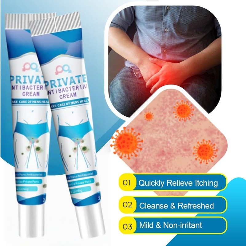 Private Antibacterial Cream, 2 Pieces, 20 g, Men's Intimate Area,