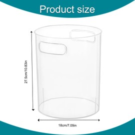 Uryxery Transparenter Mülleimer 12L aus PET – 21,5x18x27cm Großöffnung – Ideal für Schlafzimmer, Kinderzimmer, Büro – Einfach Design ohne Deckel, Sturzfest