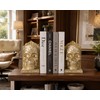 7 Inch Gold Skull Decorative Bookends Pair