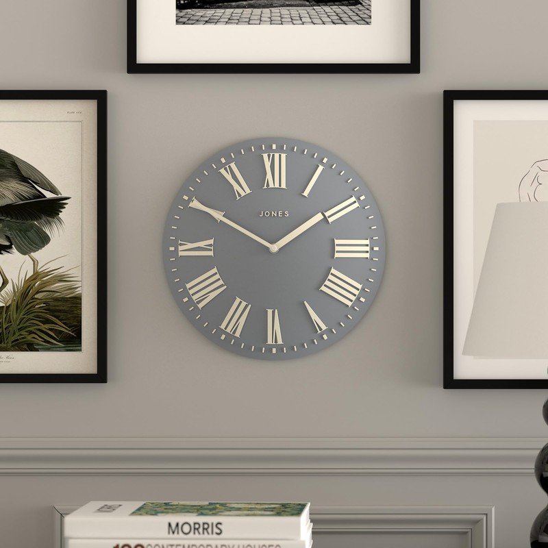 JONES CLOCKS Traditional 12" Premium Indoor Convex Wall Clock, The