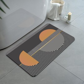 ZAVNZELF Soft Diatomaceous Bath Mat, Non-Slip Shower Rug, Quick-Dry&Super Absorbent, Easy Clean, Fits Under Door (SunriseSymphony, 15.7 * 23.6)