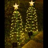 MINTSSOUL 2 Pack Solar Spiral Christmas Trees with Warm White