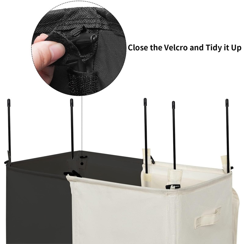 WOWLIVE Double Laundry Baseket with Lid and Removable Laundry Bags,154L