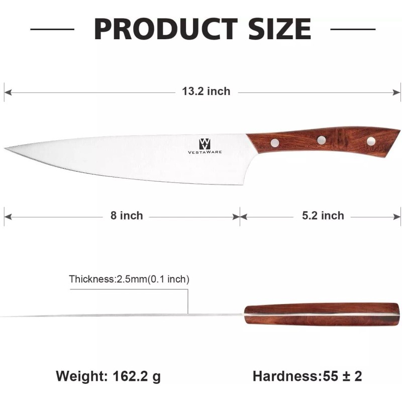 vestaware 8 Inch Kitchen Knife High Carbon German Stainless Steel