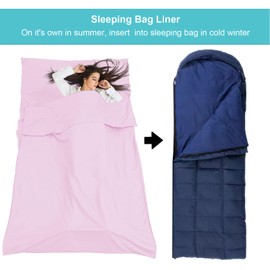 BREENHILL Sleeping Bag Liner Camping & Travel Sheet Hostels & Traveling Sleep Sack for Backpacking, Hotels Lightweight Single & Double Camping Sleeping Bag Liners with Zipper Comfortable Glacier Blue
