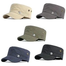 CHENNUO Army Cap Men's Flat Military Baseball Cap Sports Hiking Peaked Cap, Blue- 1