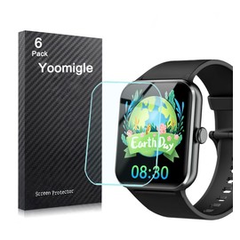 Yoomigle 6 Pack Compatible with Baolubao R50 1.85'' Smart Watch Screen Protector Film Compatible for IOWODO R50 1.85 Inch Smartwatch Screen Protectors Foils Cover Crystal Clear HD Anti-Scratch
