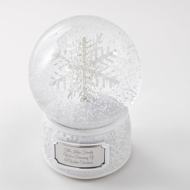 Things Remembered Engraved Spinning Musical Snowflake Snow Globe (Free Customization),