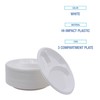 Boardwalk Hi-Impact Plastic Dinnerware, Plate, 3-Compartment, 10" dia, White, 500/Carton