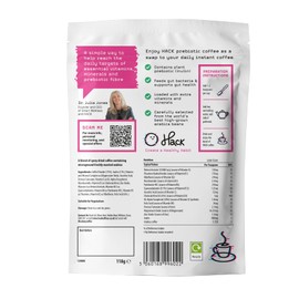 Instant Coffee with Multivitamins & Prebiotics (for Gut Health) | Premium Arabica Coffee | Best Smooth Roast | Vitamins & Minerals including Vitamin A, B, C, D & E | 50 Servings | Hack Healthy Coffee