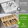Bamboo Silverware Drawer Organizer Small Utensil Tray Wood Cutlery Organizer