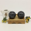 5,1 cm Baoding Bolas de mármol negro bola de piedra chino