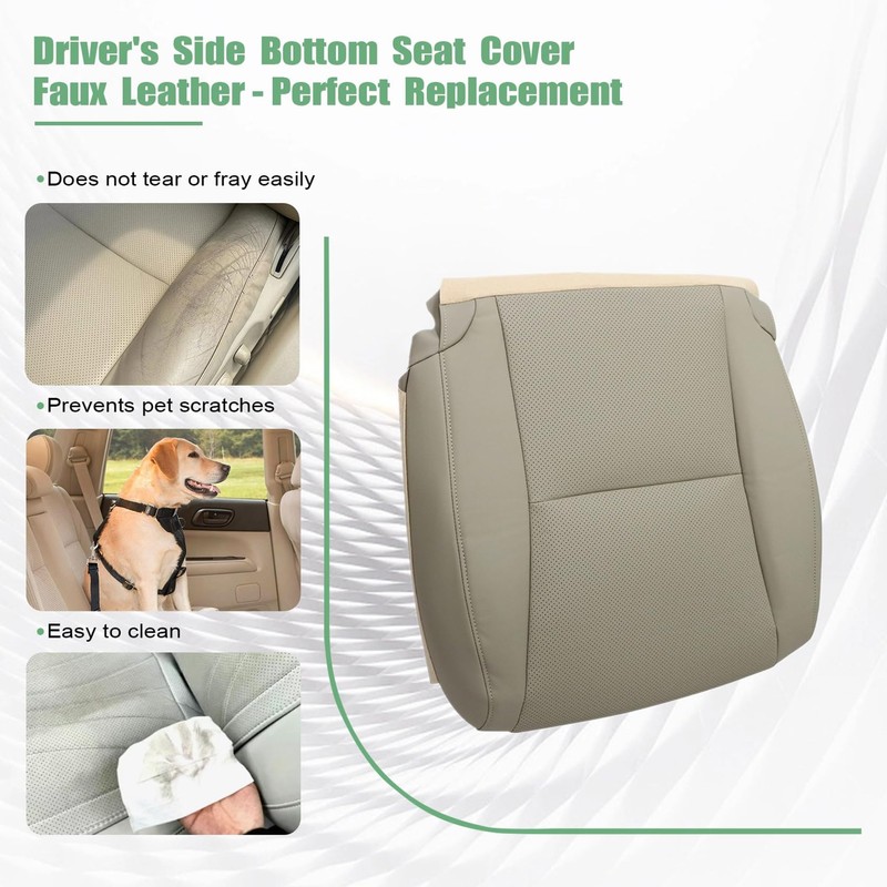 FZJDSD Tan Driver & Passenger Side Bottom Perforated Microfiber Leather