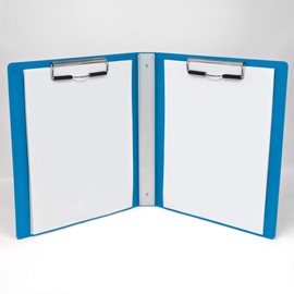 Carstens Heavy Duty Book Style Clipboard with Cover, 2 Clips – Pool Blue