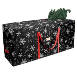 RICHIE Christmas Tree Storage Bag 7.5 ft, 600D Oxford Tear-proof Xmas Tree Bag, Fits Up to 7 Foot Artificial Trees, Reinforced Handles & Zippered & Durable, Holiday Decoration Storage Bags, Black