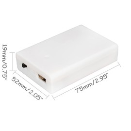 OPSFALCON 3 AA Battery Holder, 3 AA Battery Case Box Holder, 3 x 1.5V AA Battery Holder Case Box with On/Off Switch and Cover, with USB Port, White, 4.5V 5V, 2-Pack (3AA-White-2PCS)