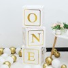 初めての誕生日バルーン 1箱 - 1歳の誕生日デコレーション キューブは、ケーキとして「1つ」の文字をブロック スマッシュ写真撮影小道具 初めての誕生日のデコレーション 背景幕、パーティーのデコレーションを明らかにします。