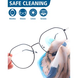 Microfiber Cleaning Cloth for Eyeglasses, Lens Glasses Cleaning Cloth, Glasses Cleaner Cloth, Microfiber Eye Glasses Cleaning Cloth Cute Dog Wipes Kit(6 Pack)