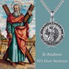 YFN Saint Andrew Necklace Sterling Silver Religious Protector Pendant St