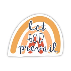 Let God Prevail Vinyl Waterproof LDS Sticker for Laptop or Water Bottle