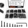FullFun 480PCS M3 x 4/6/8/10/12/16/20mm Hex Socket Head Cap Screw