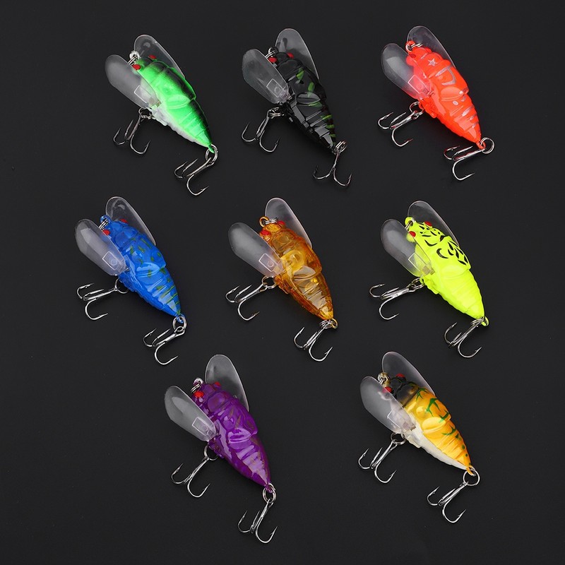 8 Colors Colorful Soft Cicada Shape 5cm/6g Simulating Fish Lures
