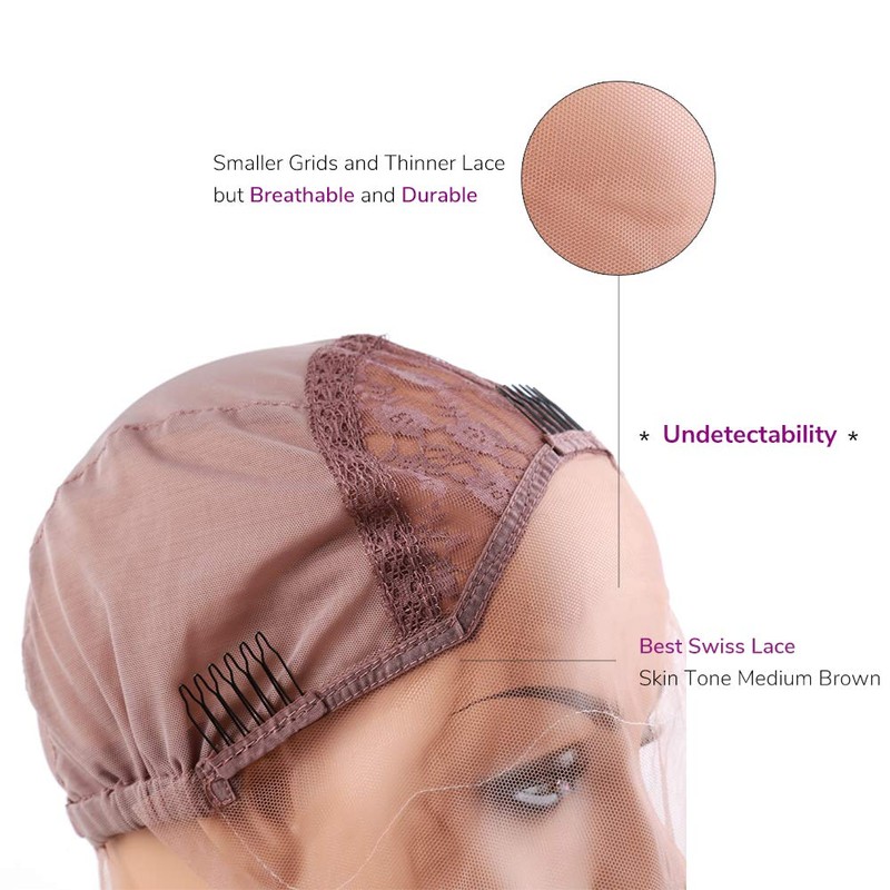 Bella Hair - Peluca de pelo suizo transpirable para hacer