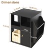 TooCust Rotating End Table with Storage, Square Rotating Side Table