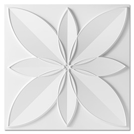 WOWSTAR 12-Pack 24"x24" Drop Ceiling Tiles, Waterproof Glue Up Ceiling Decor, White