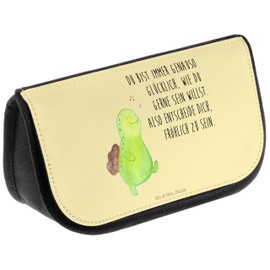 Mr. & Mrs. Panda Cosmetic Bag Turtle Whistles, yellow, Hand Drawn