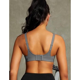 Wingslove - Sujetadores deportivos de alto impacto para mujer, talla grande, no acolchados, sin varillas, control de rebote, Gris, 40C