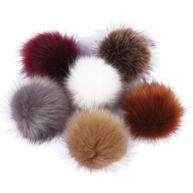 YYCRAFT 6 Pcs Jumbo Faux Fur Fluffy Pompoms Ball Pom Pom for Hat Shoes Scarves Bag Charms 5 Inch,6 Colors