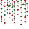 GCQQ 52Ft Christmas Garlands, Red Green Christmas Streamer Garland, Glitter