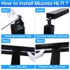 Muzata 6'6" Aluminum Black LED Handrail Rectangular Cable Railing Handrail