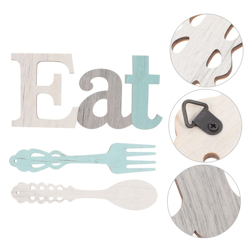 MAGICLULU 3Pcs Rustic Fork and Spoon Wall Decor Kitchen Signs