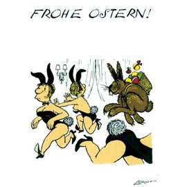 Inkognito Postcards | Occasion: "Easter", motif: "Frohe Ostern!" | Artist: Loriot (Vicco von Bülow) | Item number: 15281 | by Berliner Verlag