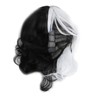 Black White Wig with Bangs Adjustable Breathable Net Synthetic Short