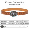 Eohak Women-Men-Western-Cowboy-Belts Turquoise-Embossed-Belts with LongHorn Bull Buckles for Jeans Pants