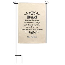 Custom Home Decor Garden Flag Memorial Dad They Say Time Heal Style D Cotton Canvas Outdoor & Patio Decor 18x27 Inches Flag Only